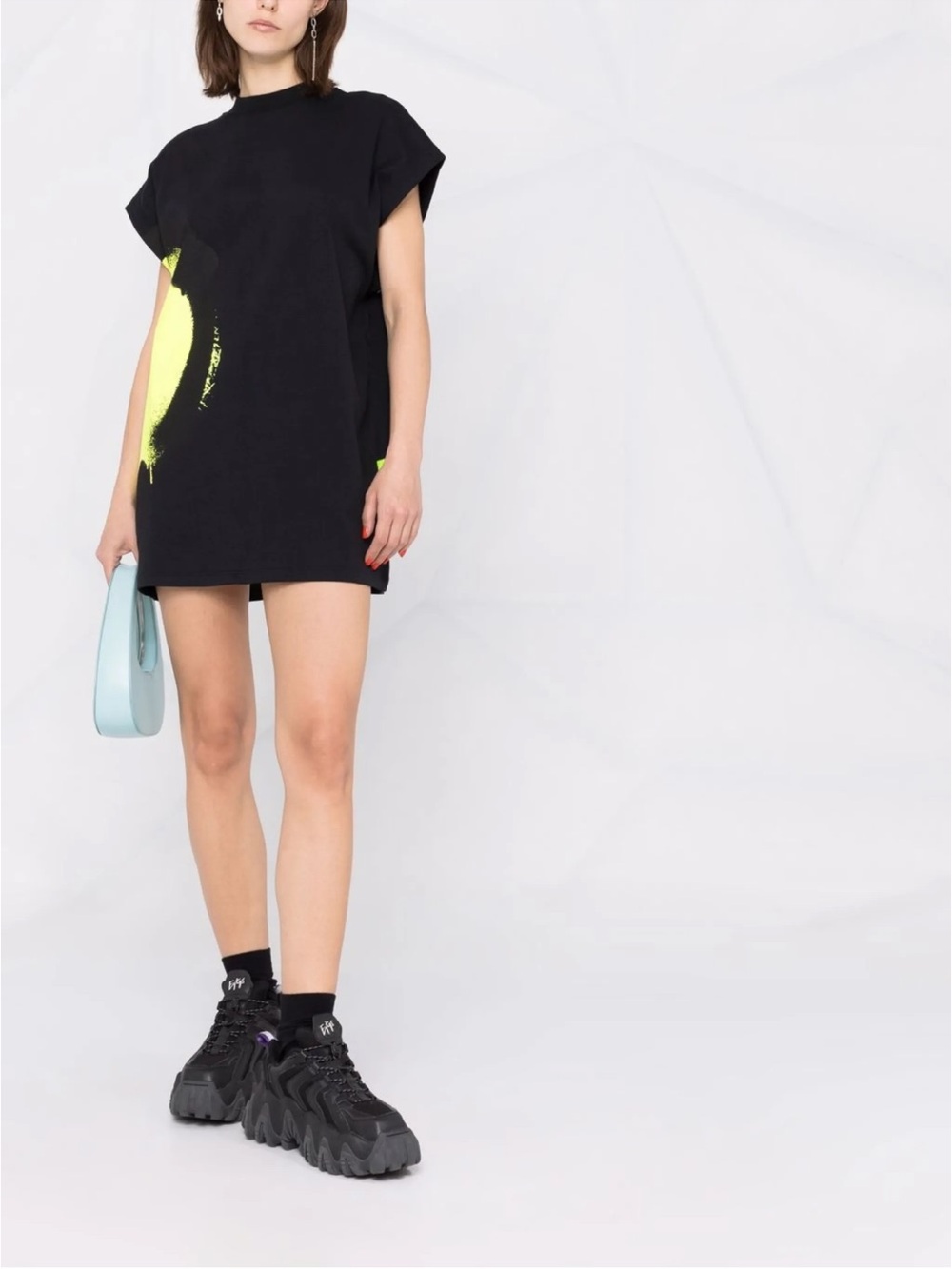 BARROW
face-print T-shirt dress  size XS